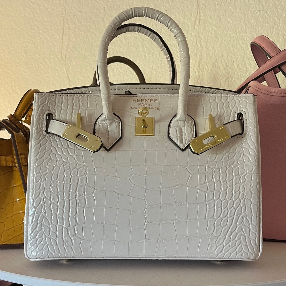 White leather Handbag inspired